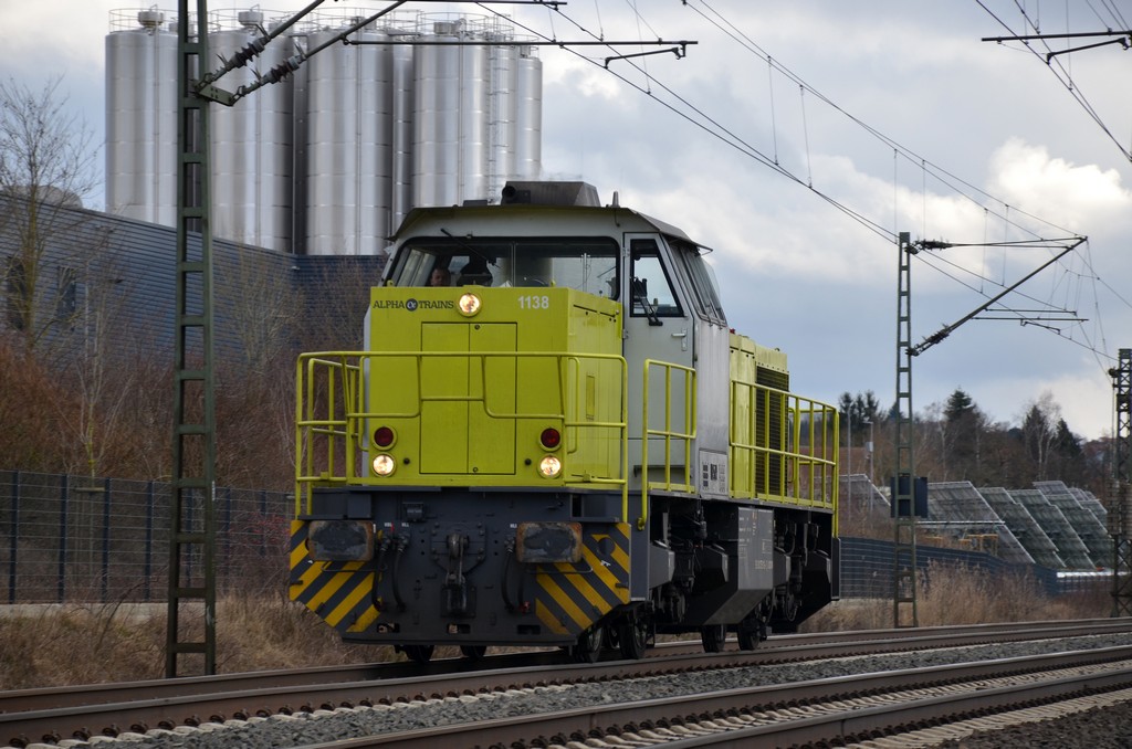 1138 Hünfeld 12 Feb 2016
Alpha Trains Belgium on loan to LOCON (275 119-6 D-LOCON)

